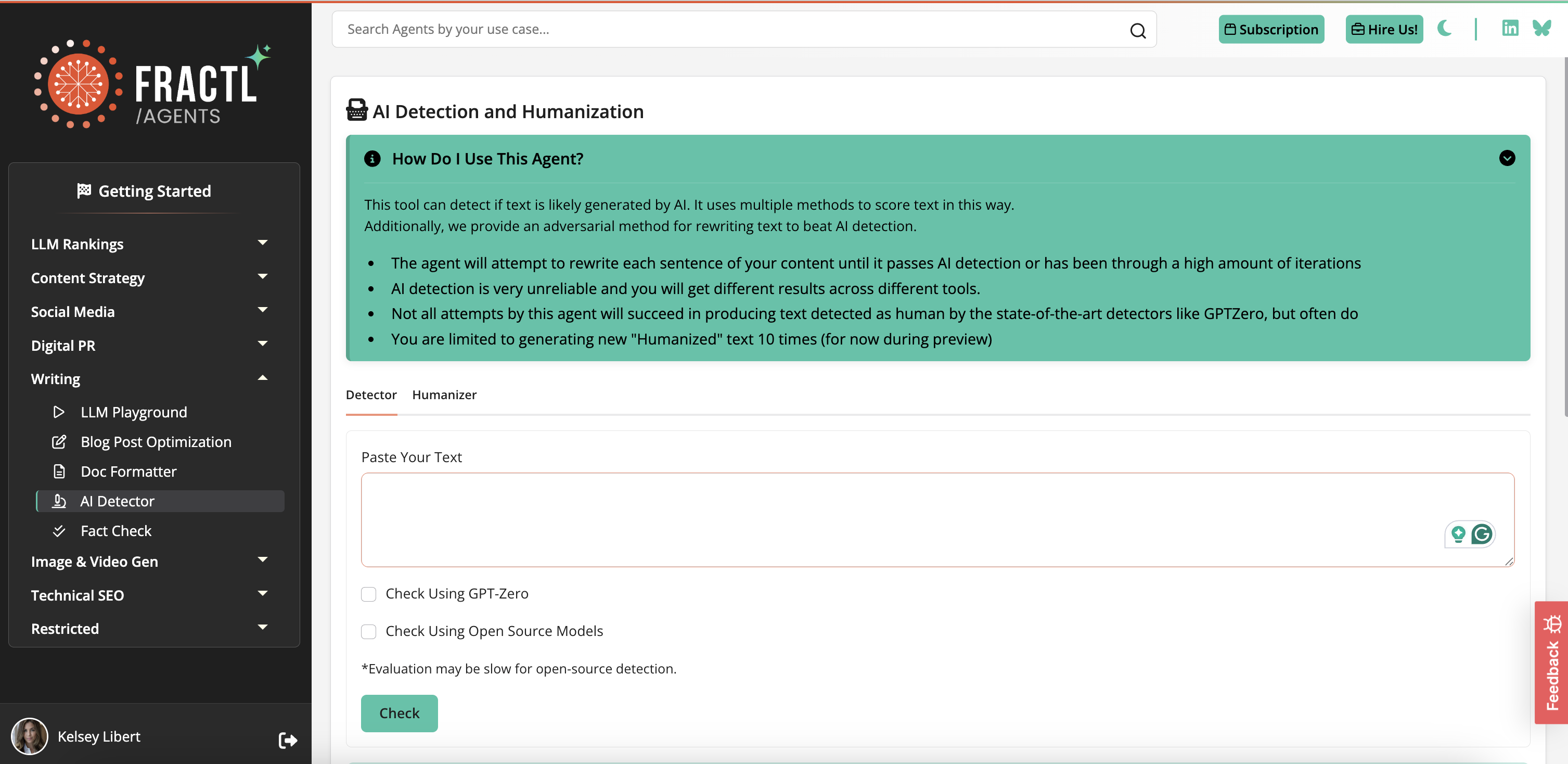 AI Detector Agent Interface